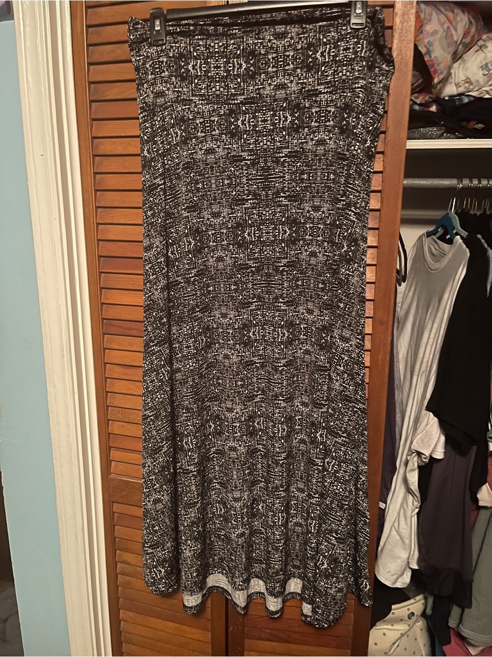 LuLaRoe Black and White Printed Maxi Skirt